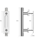 Sliding Barn Door Handle Double Sided Pull And Flush Embedded Invisible Stainless Steel, 100 Percent Stainless, corrosion resistant