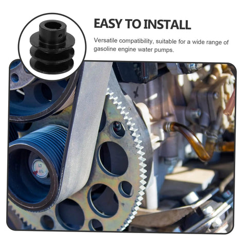Sturdy Type Double Slot Pulley Gas Engine Groove V-belt Sheave Replacement Belt Pulley Wheel for Easy Mounting installed