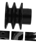 Side view of Sturdy Type Double Slot Pulley Gas Engine Groove V-belt Sheave Replacement Belt Pulley Wheel for Easy Mounting