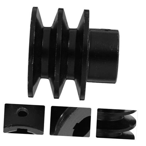 Side view of Sturdy Type Double Slot Pulley Gas Engine Groove V-belt Sheave Replacement Belt Pulley Wheel for Easy Mounting