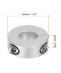 4pcs Double Split Shaft Collar for 16mm Shaft Set Screw Clamp-On Collars, 35mm OD, 12mm Width, anodized aluminum front view