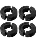 Four Pack Double Split Clamp On Shaft Collar Set For Half Inch Bore In 1045 Steel With M4 Set Screws shown from above