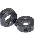 Double Split Shaft Collar 1" Bore Width 1/2 Inch Oxide Set Style Black (4 Pcs), carbon steel, side view