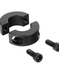 Secure, clamp-on double split shaft collars in a 4-pack with M4 screws, 13/16 bore, 1-5/8 OD, 1/2 inch thickness, 1045 steel.