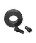Double Split Clamp On Shaft Collar With Five Eighth Inch Bore Carbon Steel Black Oxide Coating For Easy Install And Durable Performance