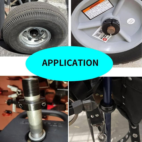 Various applications of a double split shaft collar with set screws in carbon steel, tight hold on 1.625 inch shafts.