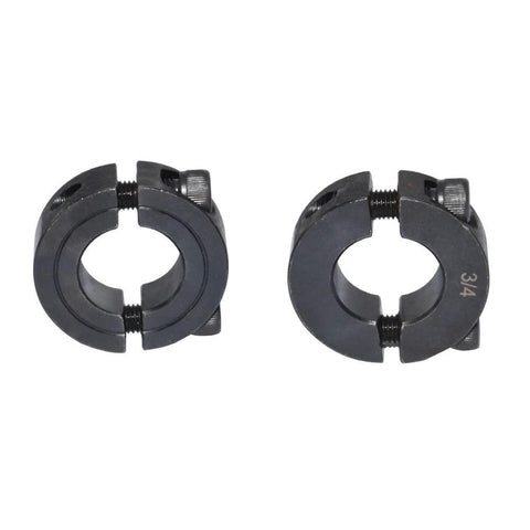 Two Piece Clamping Shaft Collar Three Quarters Inch Double Split Set Screw Style Carbon Steel Bore by KZNANZN, front view
