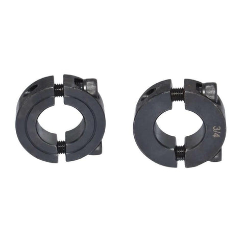 Front view of Double Split Shaft Collar 1\" Bore Width 1/2 Inch Oxide Set Style Black 4 Pcs showing two-piece clamp design.