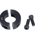 Double Split Shaft Collar 1" Bore Width 1/2 Inch Oxide Set Style Black (4 Pcs), showing collar with screws, side view