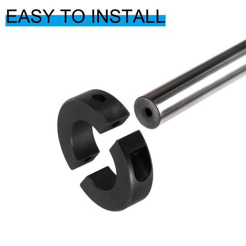 Bore 28mm Double Split Shaft Collar 48mm OD 26mm Thickness, 2 Pack 45#Carbon Steel, shown disassembled with shaft
