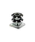 One Inch Square Metal Double Star Caster Insert With 5/16-18 Threaded Stem For 2 Inch Wheel Industrial Casters Set Of Four With Brakes