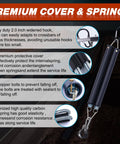 Premium cover & spring details for 16 Inch Double Tender Spring Kit with Trailer Hose Holder and Heavy Duty Air Lines Holder