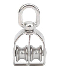 Front view of 10Pcs M15 Pulley Block 304 Stainless Steel Heavy Duty Traction Wheel Single/Double Wheel Lifting Rope Block (Single)