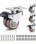 1.5 Inch Double Wheel Swivel Caster Wheels Set Of Four With Rubber Caster Wheels And 396 Lbs Load Capacity For Cabinets Tables And Workbenches