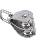 M25 Stainless Steel Pulley Single/Double Wheel Swivel Lifting Rope Pulley Set Bearing Lifting Wheel Tools(M25,Double Pulley)