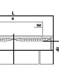 Technical diagram of ✝️ NB SW16WUU 1" inch Ball Bushings Double Wide Linear Motion, showcasing measurements and design structure.