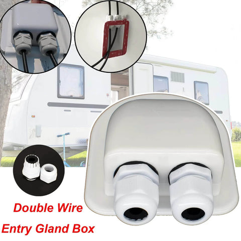 IP68 Weatherproof Solar Cable Entry Gland For RV Roofs And Marine Installations, Double Cable Through Entry Housing