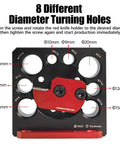 Eight Hole Dowel Maker Jig Kit For Woodworking With Aluminum Alloy Construction showing 8-20 mm diameter holes and carbide blade.