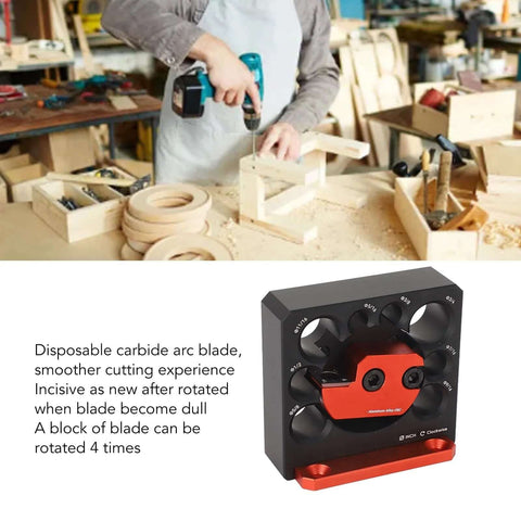 Dowel Maker Jig Kit For Woodworking That Diyers Love Electric Drill Dowel Cutter With Eight Hole Guide Adjustable Five Sixteenth To Three Quarter Inch Dowel Plate Carbide Inserts For Smooth Cuts And Long Lasting Performance shown in action in workshop