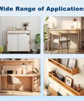 Juvielich dowel pin kit, 200pcs, stainless steel shelf supports; collage showing cabinets, a desk, and wall shelves.