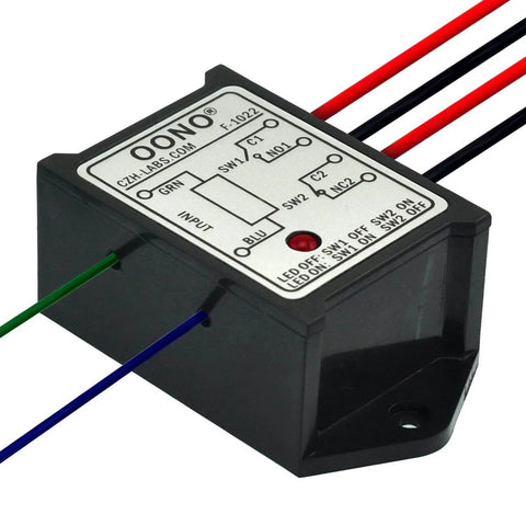 DPST Relay Module 8A 250VAC 30VDC Output With 1NO 1NC, 12V AC DC Control Voltage, Compact Plastic Case, LED Indicator