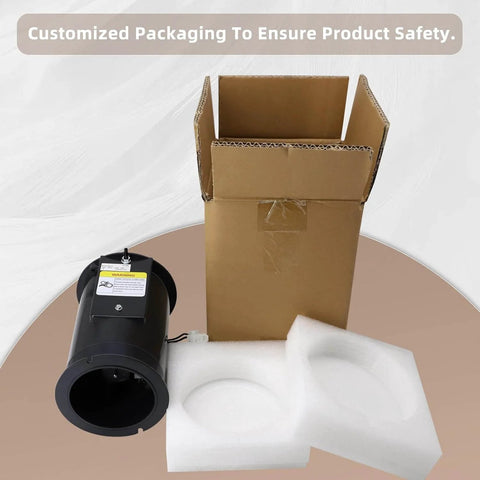 HVAC Furnace Draft Inducer Blower Motor Replacement That Fits Nordyne M1MB070ABW with packaging and foam inserts