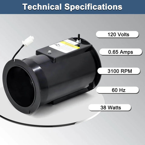 Draft Inducer Motor 903404 For Nordyne Nortek Intertherm Furnaces M1MB 070A BW Inducer Replacement 120 Volt, black motor