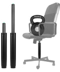 Extra Long Gas Lift Cylinder Replacement For Drafting Chairs And Bar Stools With 7.6 Inch Stroke, 1000 Lb Capacity, shown with chair and weight.