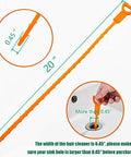 Diagram of Three Pack Drain Snake Hair Clog Remover For Shower And Sink, 20 Inch Flexible Unclogger Tool With Soft Barbed Wand, 0.45 Inch Width