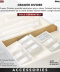Drawer divider with multiple spice jars shown in a drawer, sold separately, part of the 4WD Series accessories