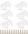 Six Pack White Plastic Drawer Guides Rails Replacement Kit with Screws for Dresser Cabinet Closet Furniture Drawers Restore and Replace Drawer Tracks for Smooth Operation