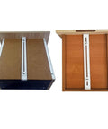 Drawer Repair Kit - Used to Reinforce and Repair Wooden/MDF/Chipboard Drawers Cabinet Reinforcement Heavy Duty Steel Hardware Furniture Accessories - Includes Screws (4 Pack) installed on wooden and chipboard drawers