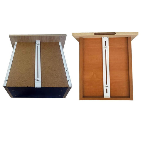 Drawer Repair Kit - Used to Reinforce and Repair Wooden/MDF/Chipboard Drawers Cabinet Reinforcement Heavy Duty Steel Hardware Furniture Accessories - Includes Screws (4 Pack) installed on wooden and chipboard drawers