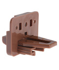 Brown plastic guide for 10 Piece Drawer Slide Track Guides for Center Mount Drawers Perfect For Dressers Nightstands and Chests These Replacement Guides Fit Center Mount 1 Drawer Systems and Are Easy To Install Please Verify Your Size Before Purchase, single piece front view