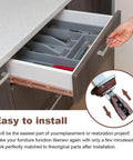 Installation process of Two Pack Center Track Drawer Slides For Rite Trak II Rails Kit, 16 Inch Metal Drawer Slides shown with close-up