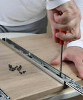 Installing drawer slide on wood with Fixlink Wood Screws Size 6 Half Inch Flat Head Phillips Self Tapping Carbon Steel Black