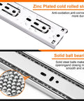 20 Inch Soft Close Drawer Slides Set Six Pairs With Full Extension Ball Bearing Glides Side Mount for Dresser Cabinet and Kitchen