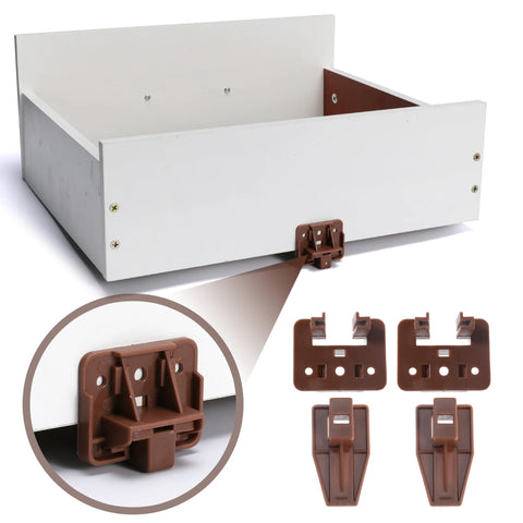 10 Piece Drawer Slide Track Guides for Center Mount Drawers Perfect For Dressers Nightstands and Chests shown installed