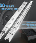 1 Pair Full Extension Drawer Slides 8 10 12 14 16 18 20 22 24 Inch 100 lb Load Capacity Side Mount Ball Bearing Rails Silver