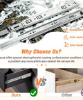 Comparison of REGUDA Drawer Slides Ball Bearing 3 Folds Full Extension Side Mount Cabinet Runners Glides vs generic drawer slides