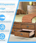 Full expansion side-mount drawer slides in wooden bedroom furniture showcasing high space utilization and quiet design features.