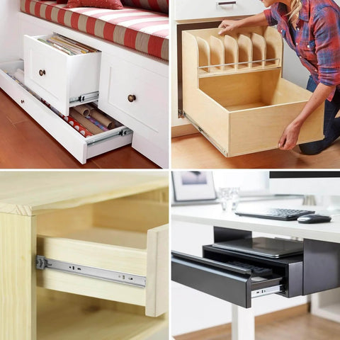 10 Pairs Soft Close Drawer Slides 22 Inch Heavy Duty Side Mount Dresser Cabinet Rails Metal Ball Bearing and Full Extension