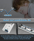 Child sleeping quietly next to graphic showing 1 Pair Full Extension Drawer Slides 8 10 12 14 16 18 20 22 24 Inch