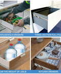 14 inch Drawer Slides 4 Pairs (8pcs) Soft Self Close Full Extension Ball Bearing Drawer Rails in various cabinet uses