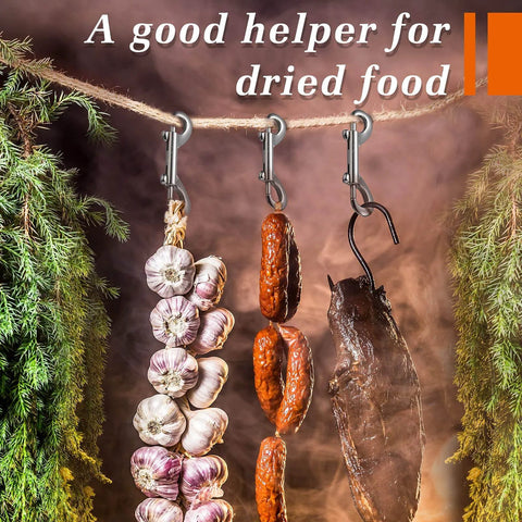 20 Pieces 3.5 Inch Double Ended Bolt Snap Hooks Zinc Alloy With Double Trigger Chain Metal Clips used for hanging dried food.
