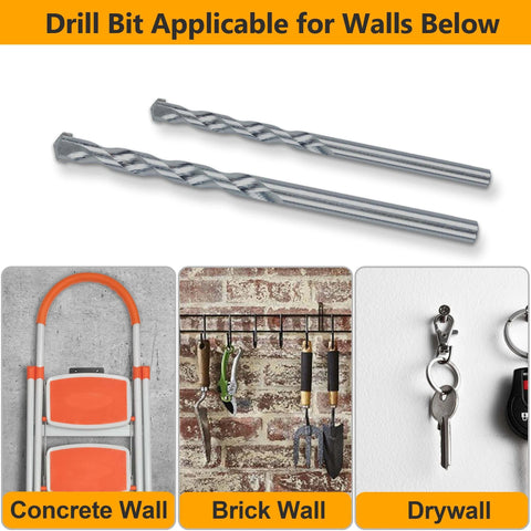 Drill bits for Wall Anchors and Screws Assortment Kit for Concrete, Brick, and Drywall Installation
