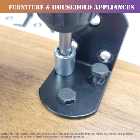 M8 X 1.25 Bolt And Nut Set 80Pcs With Flat And Lock Washers, installed on a bracket for furniture or household appliance use