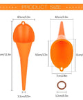 Product size diagram of oil change kit funnel and O-ring for Harleys and Big Twins