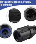 Drip Irrigation Pressure Regulator Keeps 25 PSI On Point For Consistent Watering, three quarters inch hose thread inlet to outlet, close-up view