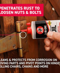 Applying Multi Purpose Oil 3 In One For Lubrication And Cleaning, Rust Protection And Precise Application to a rusty door hinge